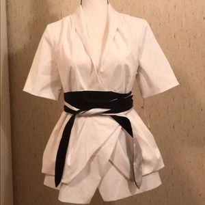 NWT Alice + Olivia bubble hem jacket with obi belt